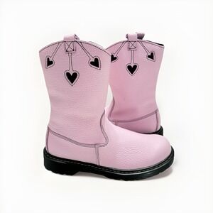 Dr Doc Martens Bex Heart P-O Boots Cowgirl Women's Size 7 Soft Pink Leather NEW
